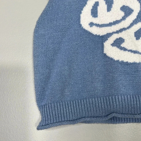 Copper Closet Blue Smiley Face Cropped Tank Top - Size Small - EUC - Picture 4 of 9